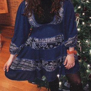 Blue and Gold Free People Dress